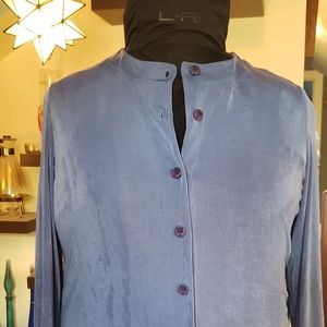 Hearts of Palm Microfiber Blue Womans Top